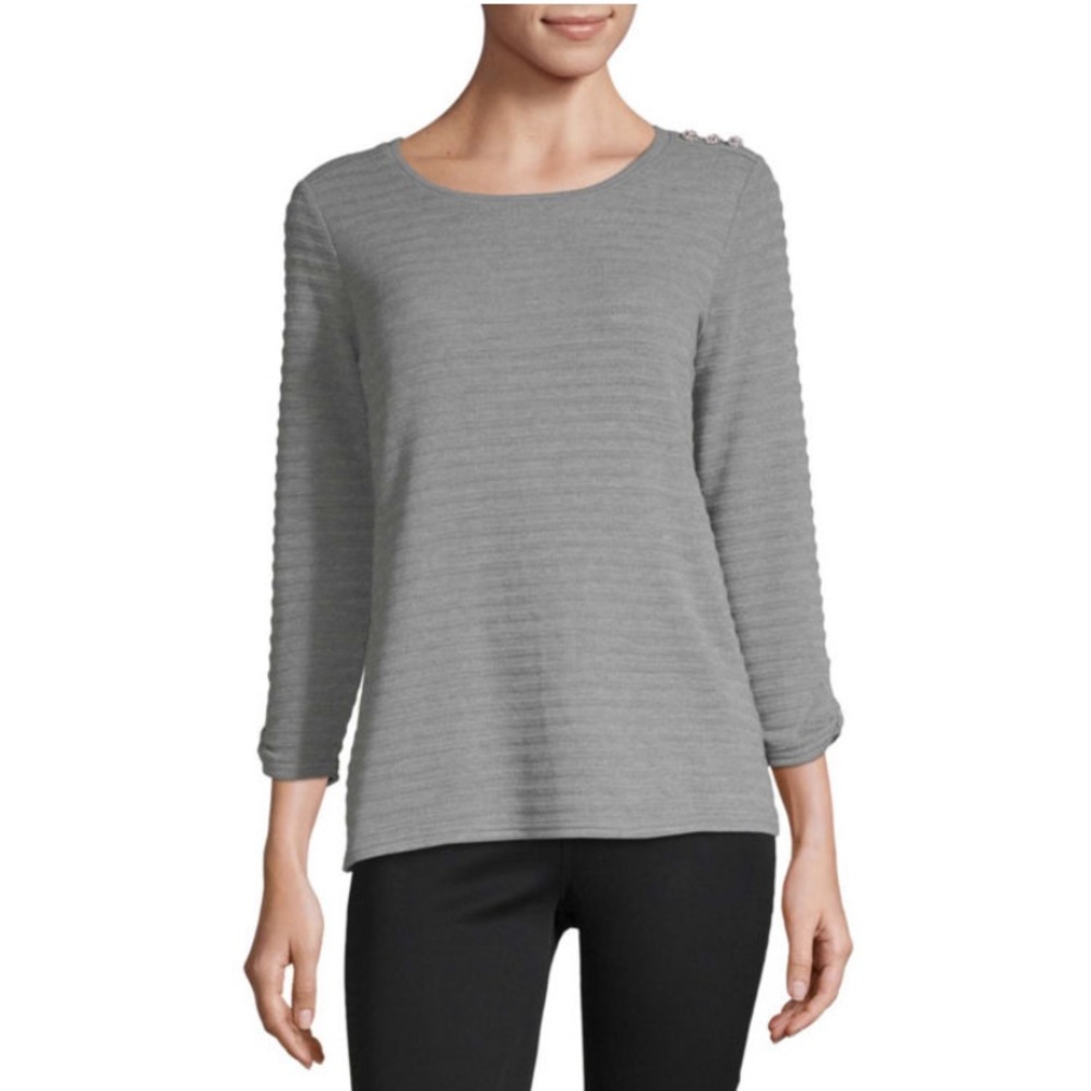NWT Liz Claiborne 3/4 Sleeve Twist Cuff Blouse